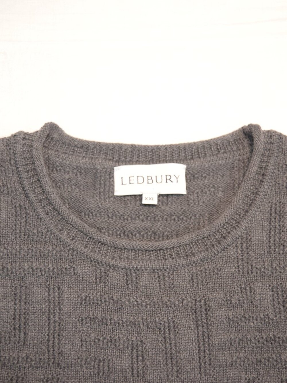 Ledbury Extra Fine Merino Gray Knit Sweater XXL Made in Italy -- See sizing note